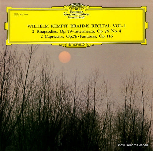 KEMPFF, WILHELM brahms recital vol.1 MG2224