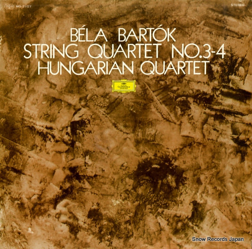 HANGARIAN QUARTET bartok; string quartet no.3-4 MG-2107