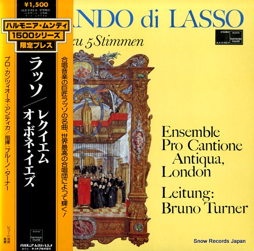 TURNER, BRUNO orlando di lasso; requiem zu 5 stimmen ULS-3152-H
