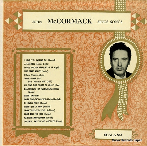 MCCORMACK, JOHN sings songs SCALA843