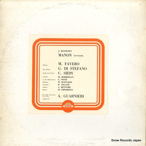 V/A massenet; manon(excerpts) 1MOR4701