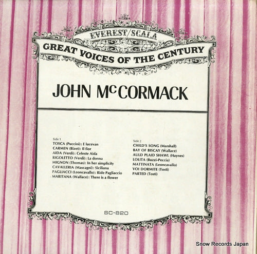 MCCORMACK, JOHN john mccormack SC-820