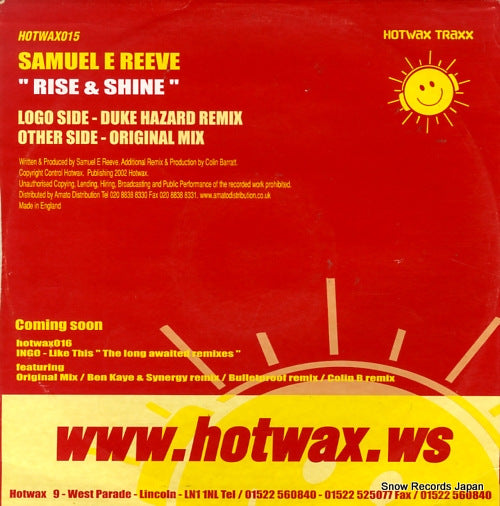 HOTWAX015 back cover