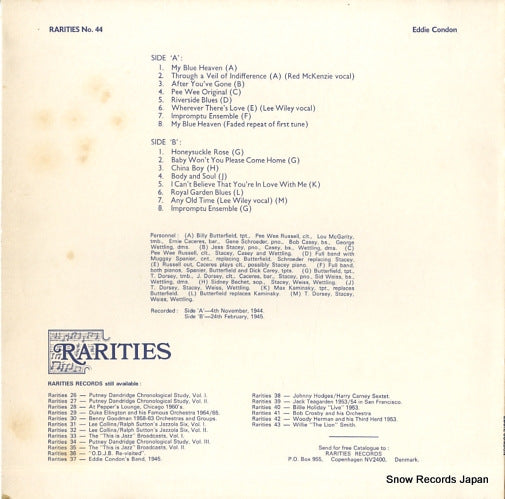 RARITIES44 back cover