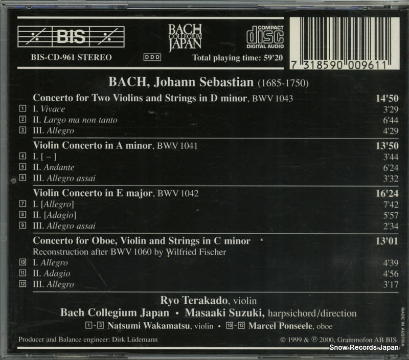 BIS-CD-961 back cover