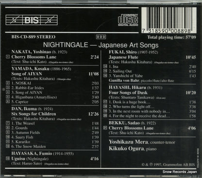 KKCC-2250 / BIS-CD-889 / CD-889 back cover