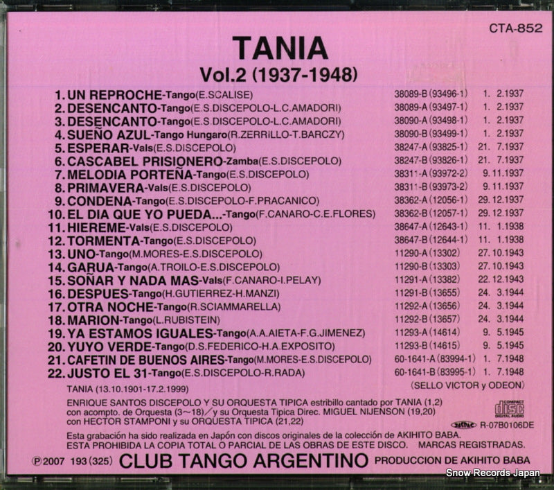 CTA-852 back cover