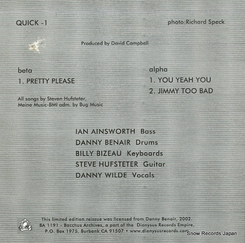 QUICK-1 / BA1191 back cover