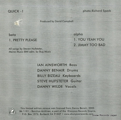 QUICK-1 / BA1191 back cover